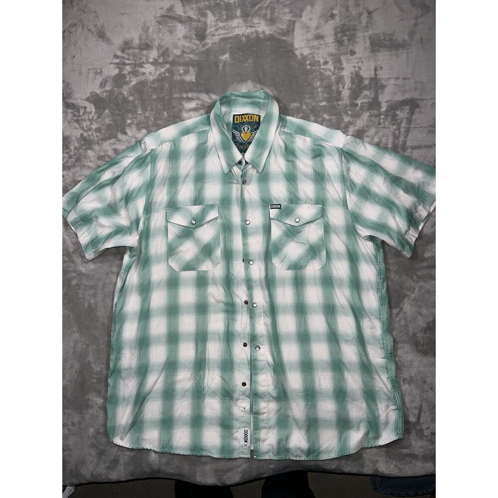 Dixxon Claddagh Flannel Shirt Size 3X Pearl Snap Bamboo Blend Pockets Striped